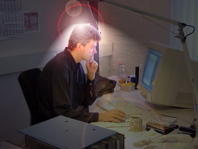 Quite a while ago: Me at work in Lüdenscheid.